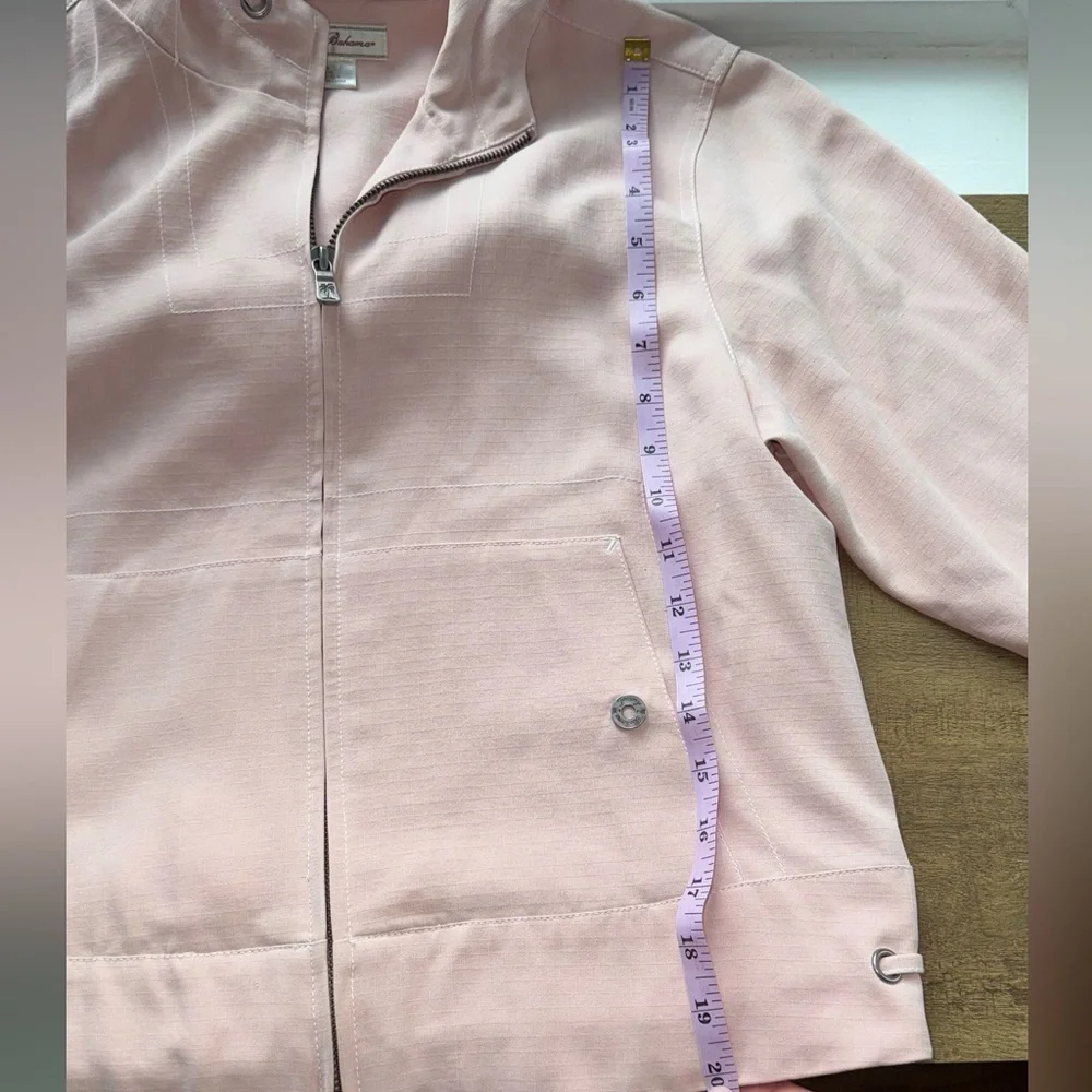 VINTAGE Tommy Bahama Hooded Jacket Womens S( 4-6)Silk Pink Full Zip - Picture 7 of 8